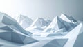 Abstract Geometric White Mountain Landscape Low Poly Style Minimalist Backdrop Royalty Free Stock Photo