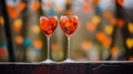 Abstract Geometric Wine Glasses on Valentines Day Red Background with Bokeh and Copy Space Royalty Free Stock Photo