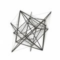 Abstract Geometric Wireframe Structure with Interconnected Lines and Nodes network Royalty Free Stock Photo