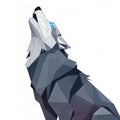 Abstract Geometric Wolf Howling at Night Royalty Free Stock Photo