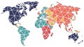 Abstract Geometric World Map: Global Connection, vector design Generative AI Royalty Free Stock Photo