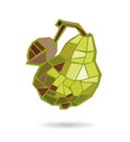 Abstract geometric yellow pear. Elegant illustration. Royalty Free Stock Photo