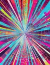 abstract geometrical colorful retro background with rays of light Royalty Free Stock Photo