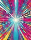 abstract geometrical colorful retro background with rays of light Royalty Free Stock Photo