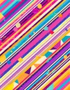 abstract geometrical colorful retro background with stripes and lines Royalty Free Stock Photo