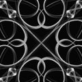 Abstract geometrical monochrome pattern made of curved garlic plants