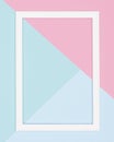 Abstract geometrical pastel blue, teal and pink paper flat lay background. Minimalism, geometry and symmetry template. Royalty Free Stock Photo