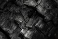 Abstract Geometrical Pattern Of Charcoal From Burned Wood In Black And White - Wood After A Barbecue In The Grill - Texture,