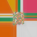 Abstract geometrical concept. Modern covers design with low poly tesselated pattern of multicolored shapes. 3d rendering