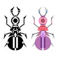 Abstract geometrical style beetle