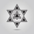 Abstract geometrical triangle tile hexagram icon