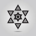 Abstract geometrical triangle tile hexagram icon