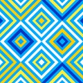 Abstract geometry, crazy colorful lines in blue and yellow colors, diamond shapes geo pattern