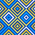 Abstract geometry, crazy colorful lines in blue and yellow colors, diamond shapes geo pattern Royalty Free Stock Photo