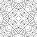 Abstract geometry ornament seamless pattern. Bkack and white