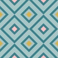 Abstract geometry in retro colors, diamond shapes geo pattern