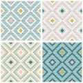 Abstract geometry in retro colors, diamond shapes geo pattern