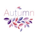 Abstract geometry style vector autumn illustration. purple and v