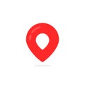 Abstract geotag logo and red map pin icon