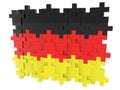 An abstract German flag is created from the puzzle