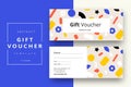 Abstract gift voucher card template. Modern discount coupon or c