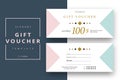 Abstract gift voucher card template. Modern discount coupon or c