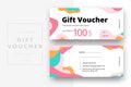 Abstract gift voucher card template. Modern discount coupon or certificate layout with geometric shape pattern. Vector fashion