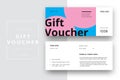 Abstract gift voucher card template. Modern discount coupon or certificate layout with geometric shape pattern. Vector fashion Royalty Free Stock Photo