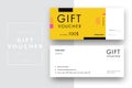 Abstract gift voucher card template. Modern discount coupon or certificate layout with geometric shape pattern. Vector fashion Royalty Free Stock Photo