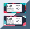 Abstract gift voucher or leaflet on low poly layout. Creative ve