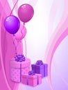 Abstract gifts and balloons background