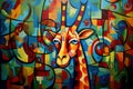 Abstract giraffe painting. Wildlife Animals. Animals art