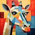 Abstract giraffe painting. Wildlife Animals. Animals art