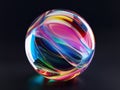 Abstract Glass Ball with Colored Material Royalty Free Stock Photo