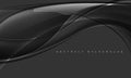 Abstract glass glossy curve wave on grey design modern luxury futuristic background vector