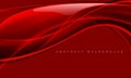 Abstract glass glossy curve wave on red design modern luxury futuristic background vector