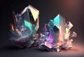 Abstract glass holographic crystals. Generative AI