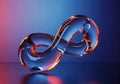 Abstract Glass Infinity Loop on Gradient Background Royalty Free Stock Photo