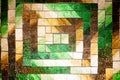 Abstract glass mosaic background green brown tone Royalty Free Stock Photo