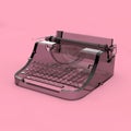 Abstract Glass Old Vintage Retro Typewriter. 3d Rendering