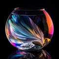 Abstract Glass Orb With Rainbow Refractions And Feather Like Design Royalty Free Stock Photo