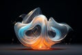 Abstract Glass Sculpture with Warm and Cool Tones