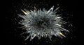 Abstract Glass Shards Explosion on Black Background Royalty Free Stock Photo