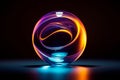 abstract glass sphere on black background 3d illustration stock fot Royalty Free Stock Photo