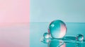 Abstract glass spheres on pastel background Royalty Free Stock Photo