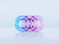 Abstract glass style background with three gradient colored crystal circles 3D Royalty Free Stock Photo