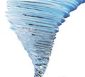 Abstract glass tornado isolated on white background, 3D rendering