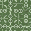 Abstract glasses geometric pattern in a line art style on green background. Editable vector format