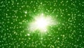 Abstract Glistening Light Rays and Particles Blast in Green Background