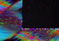 abstract glitch background with little colorful square and dominated with black